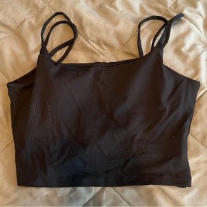 Halara cross back crop with built in sports bra